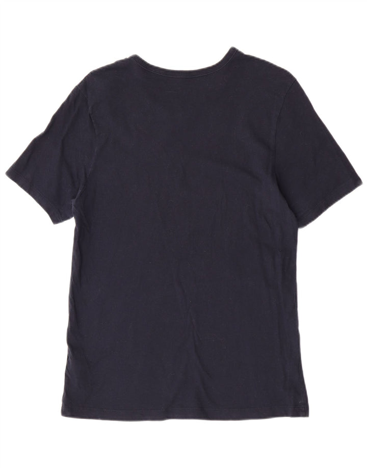 Hugo Boss Hombre Camiseta Top Medium Azul Marino Algodón