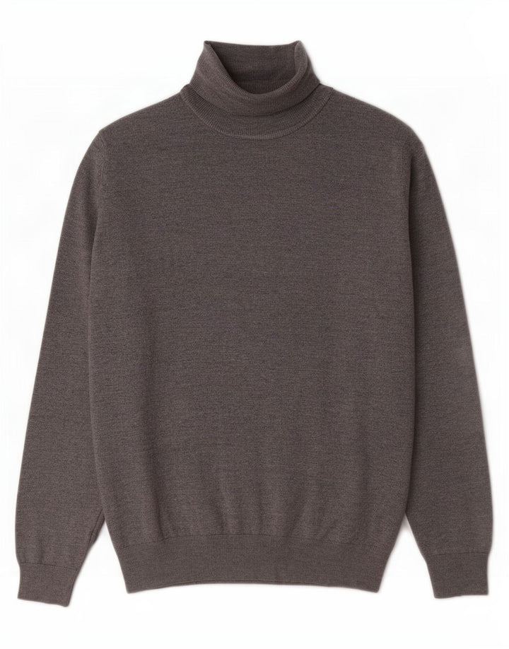 Zara Hombre Jersey De Cuello Vuelto Suéter Pequeño Gris