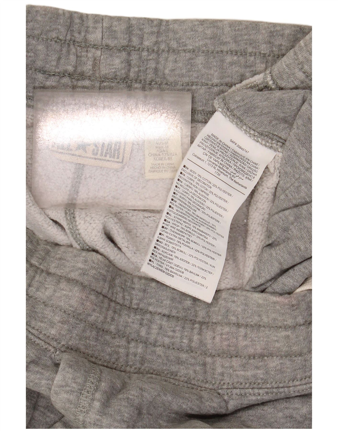Pantalones Converse Hombre Joggers Gris Medio Algodón