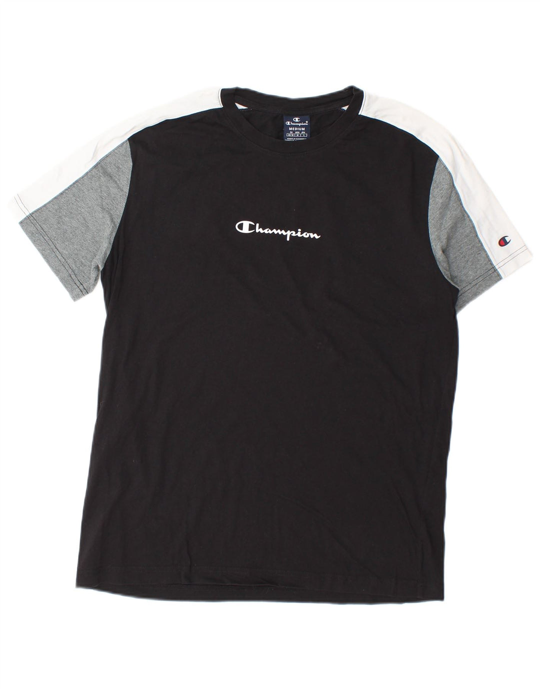Champion Camiseta Gráfica Para Hombre Top Medium Black Colorblock