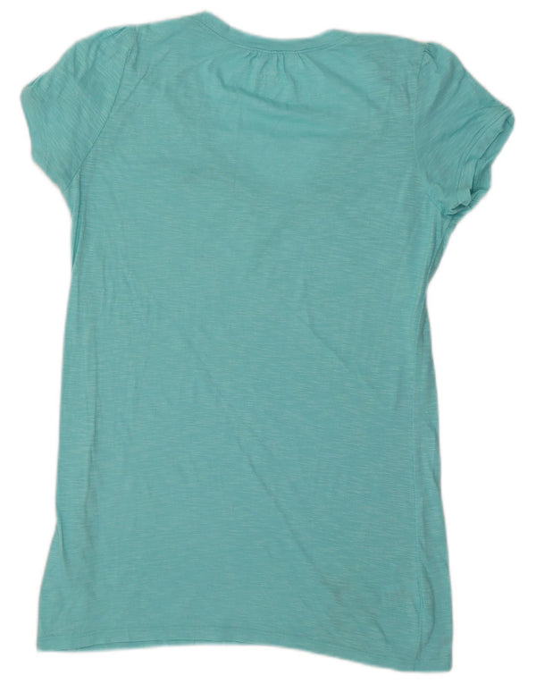 Camiseta Mujer Lacoste Top Talla 46 XL Algodón Moteado Turquesa