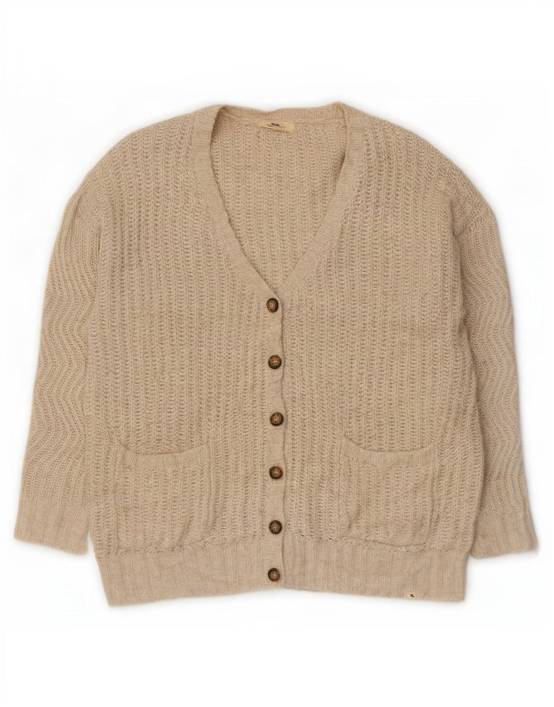 Rip Curl - Cárdigan extragrande para mujer, talla 40, color beige medio