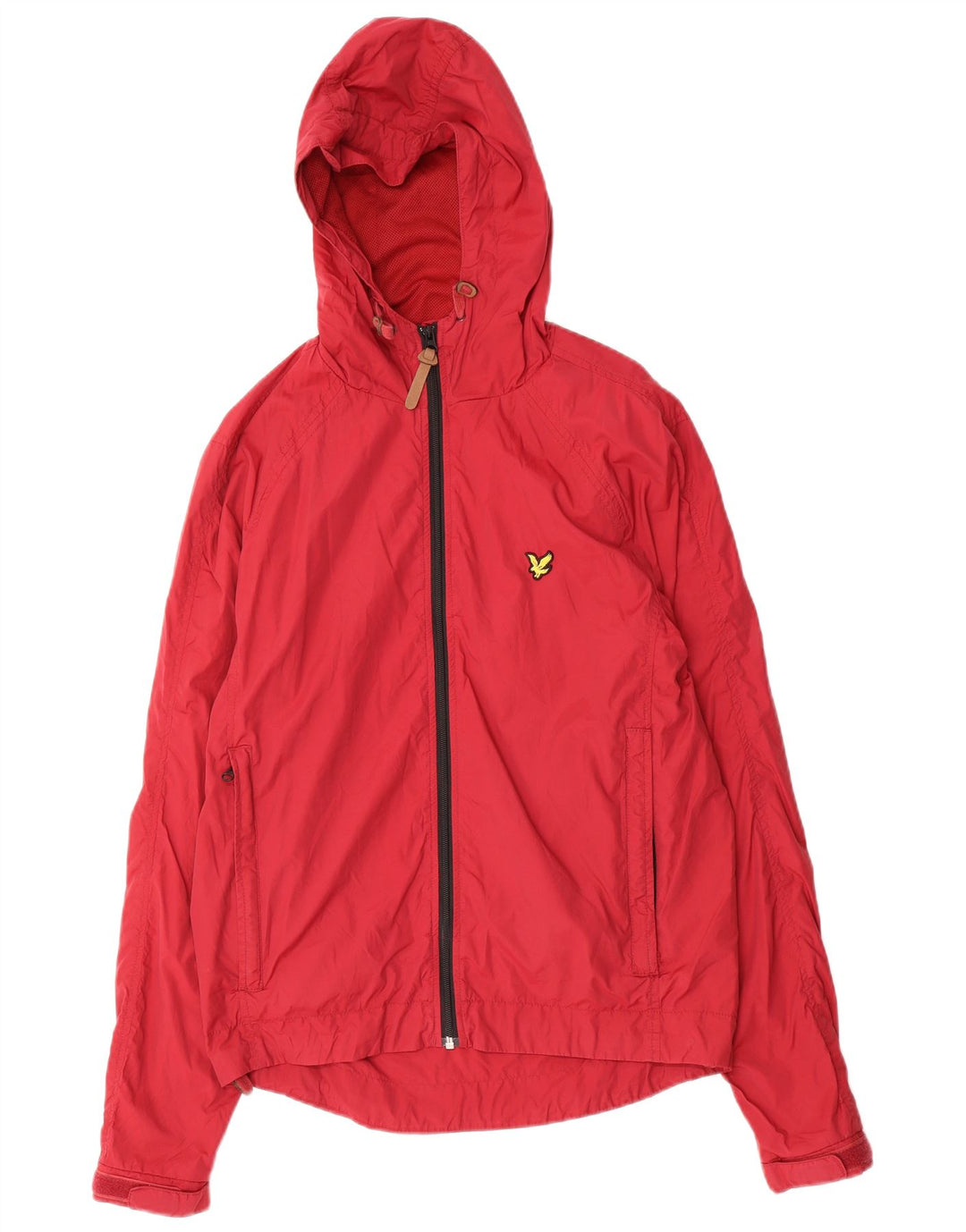 Lyle & Scott Chaqueta de lluvia con capucha vintage para hombre Reino Unido 38 Poliamida roja mediana