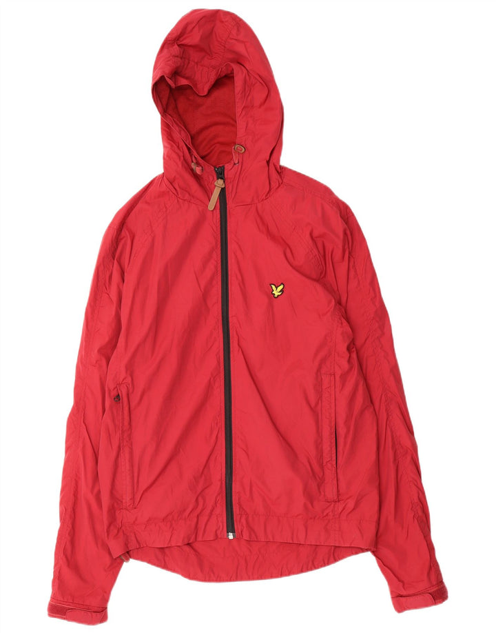 Lyle & Scott Chaqueta de lluvia con capucha vintage para hombre Reino Unido 38 Poliamida roja mediana
