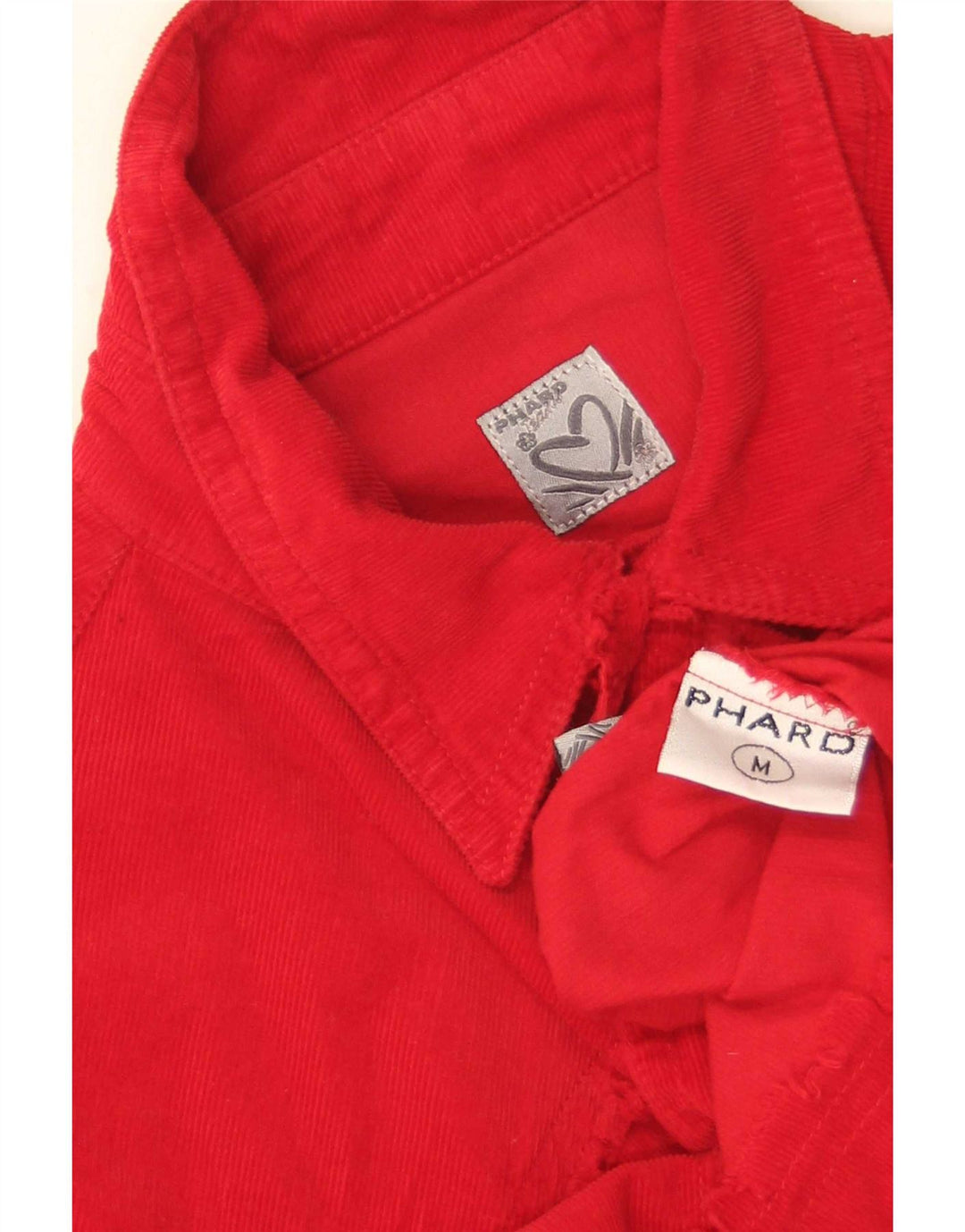 Phard Camisa de pana para mujer Reino Unido 12 Algodón rojo mediano