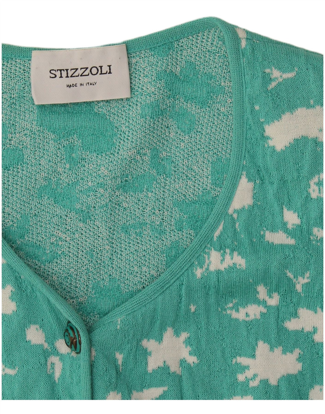 STIZZOLI Suéter tipo cárdigan con patrón abstracto para mujer UK 40 Grande Verde