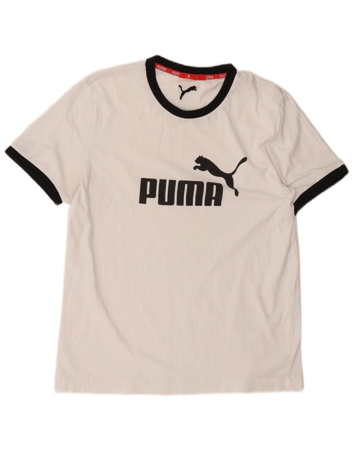Puma Hombre Camiseta Gráfica Top Medium Blanco