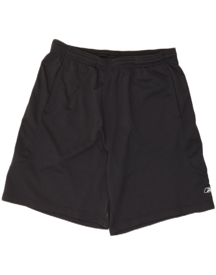 Reebok Pantalones cortos deportivos para hombre XL Poliéster negro