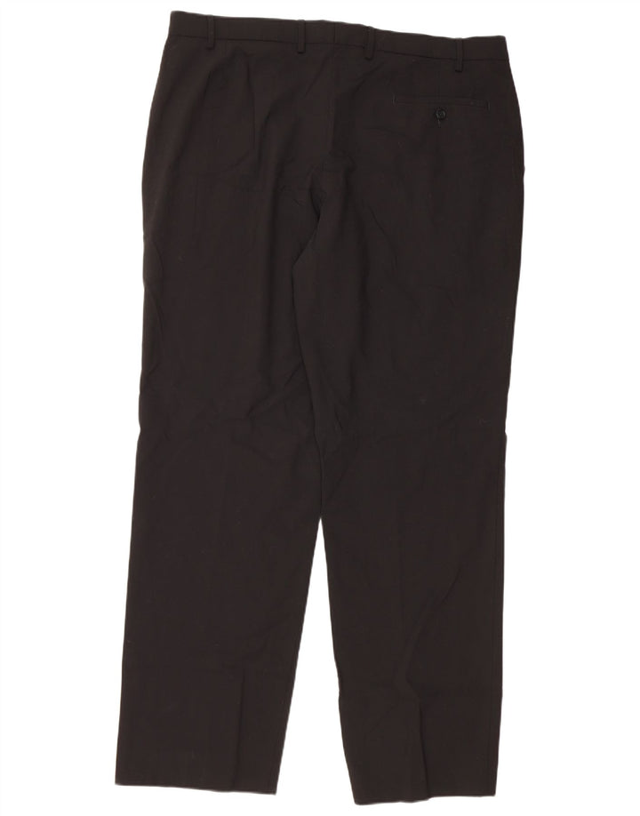 Marks & Spencer Pantalón de traje a medida para hombre W40 L33 Clásico de lana negra