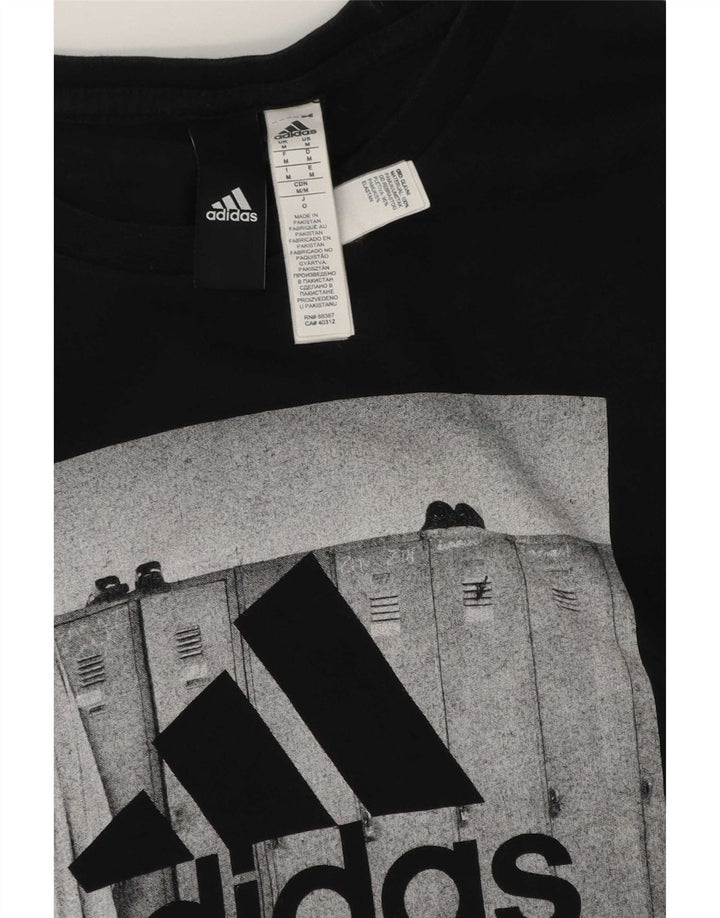 Adidas - Camiseta gráfica para hombre, talla mediana, algodón negro