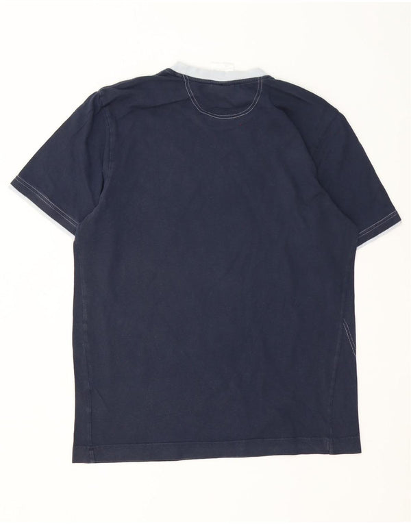 Adidas Hombre Camiseta Gráfica Top Medio Azul Marino Algodón