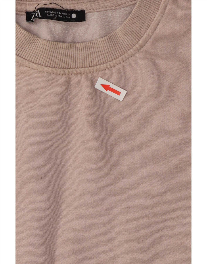 Zara Mujer Sudadera Jumper UK 44 Algodón Beige Medio