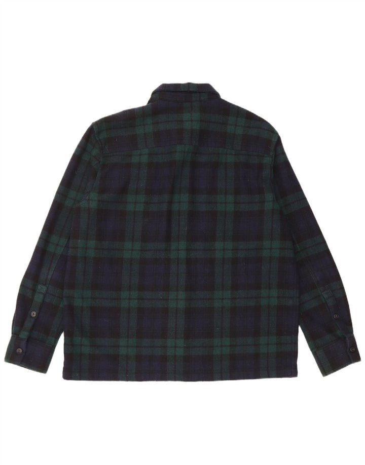 Camisa de franela para hombre Nudie Jeans de lana a cuadros azul marino grande