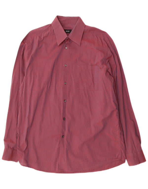 Camisa Hugo Boss Hombre Talla 41 16 Grande Burdeos