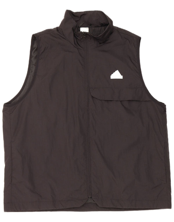 Adidas Mens Utility Gilet UK 40 Large Black Nylon
