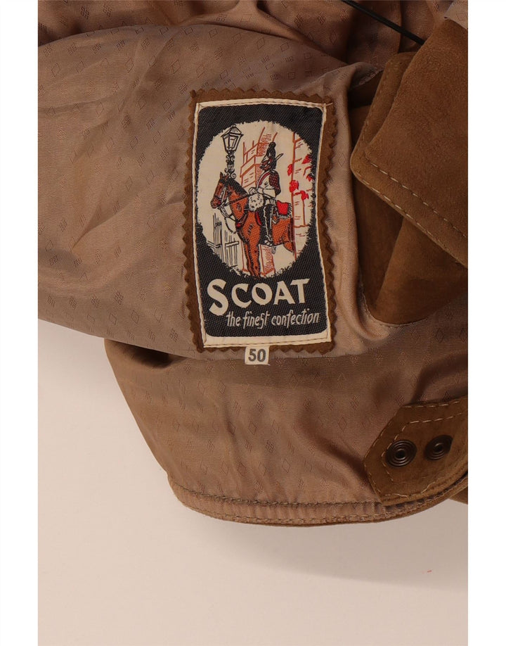 Vintage hombres gamuza chaqueta IT 50 marrón grande