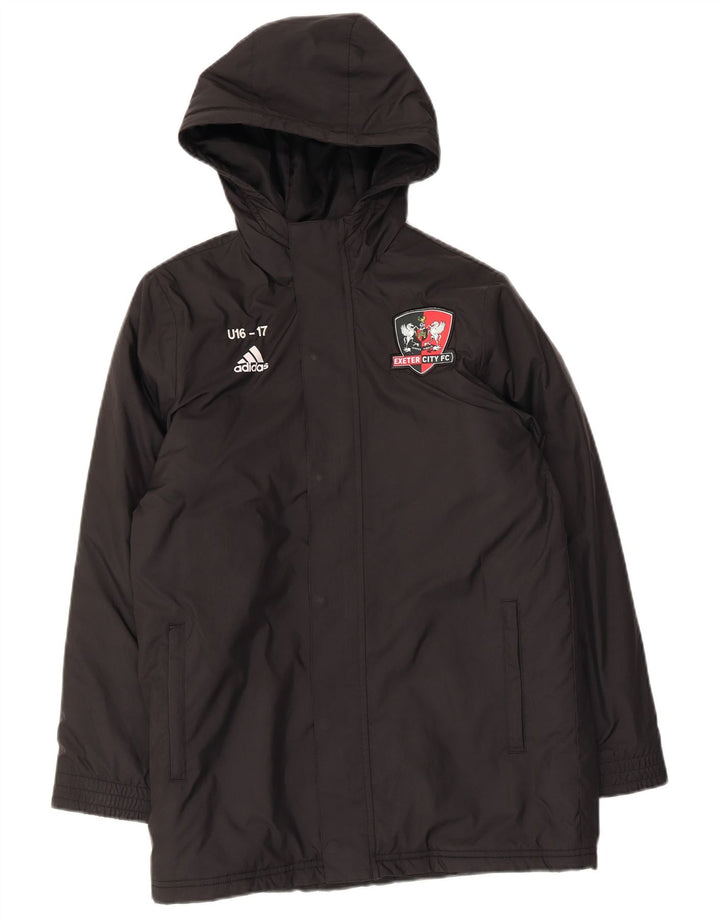 Adidas Chaqueta acolchada con capucha para niño 11-12 años Negro Poliéster