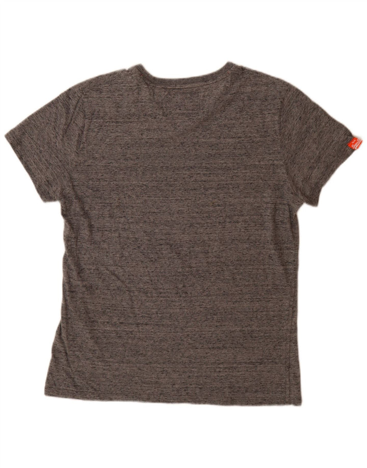 Superdry Camiseta para hombre Top de algodón moteado en gris medio
