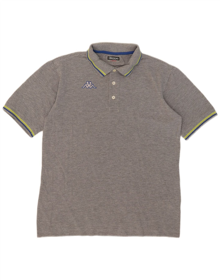 Polo Kappa Hombre De Algodón A Rayas Gris Grande