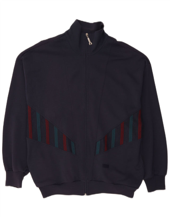 Schneider - Chaqueta de chándal para hombre, talla grande, poliacrílico geométrico, azul marino