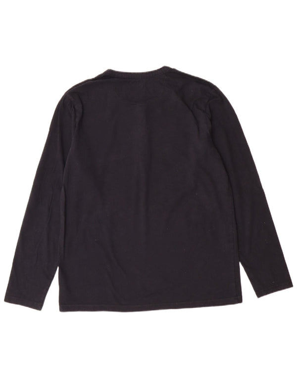 EDDIE BAUER Top Hombre Manga Larga Pequeño Algodón Azul Marino