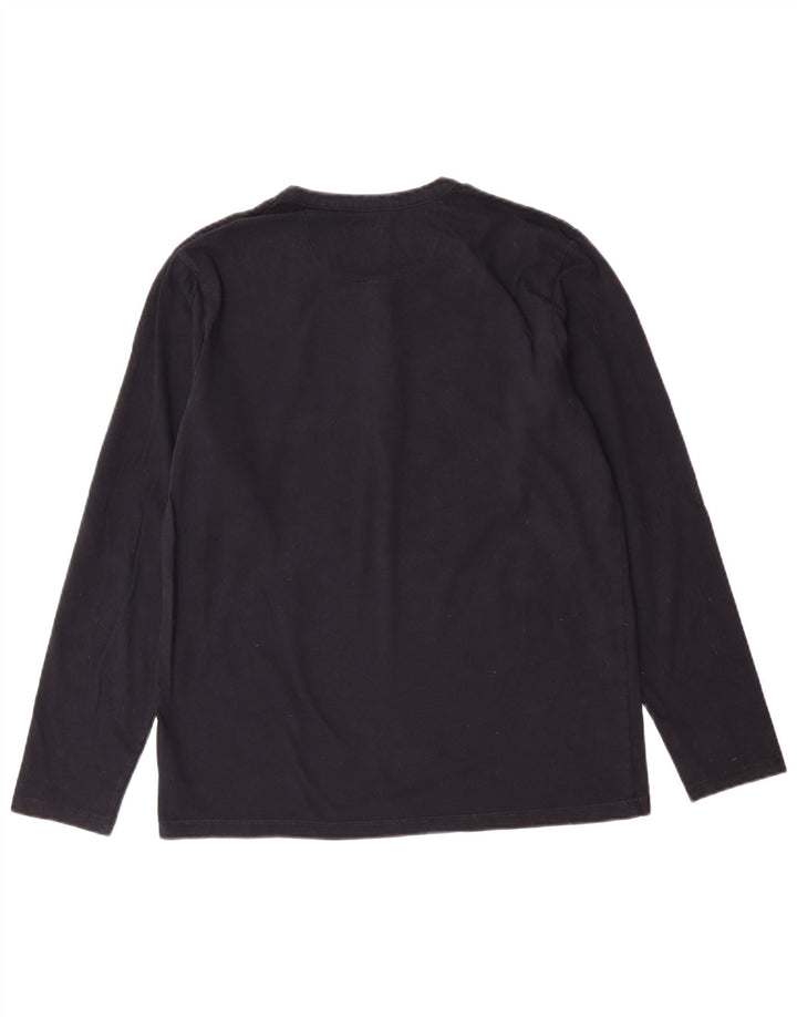 EDDIE BAUER Top Hombre Manga Larga Pequeño Algodón Azul Marino