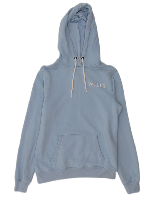 Jack Wills Sudadera con capucha gráfica para mujer UK 12 Algodón azul medio