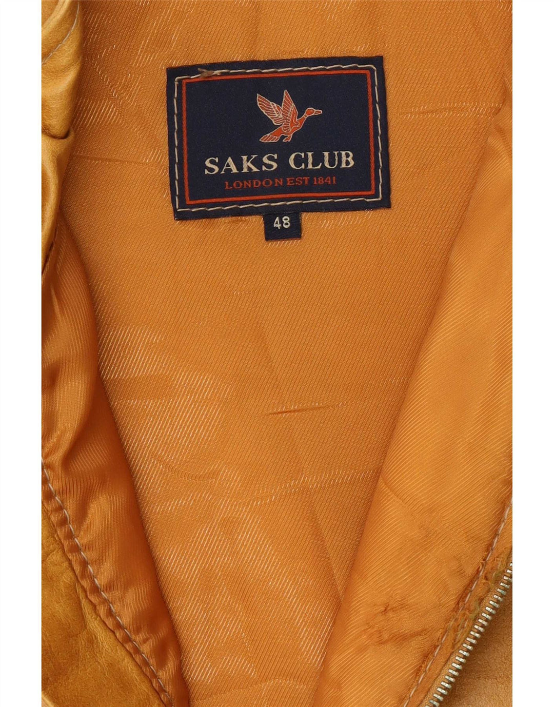 Saks Club Chaleco de cuero acolchado para hombre IT 48 Medium Beige
