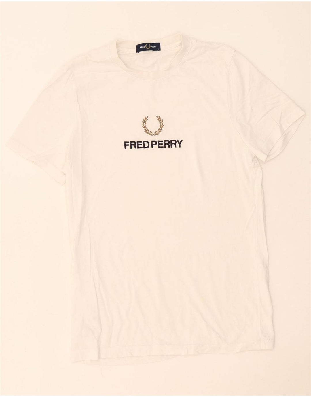 Fred Perry Camiseta Gráfica Para Hombre Top Pequeño De Algodón Blanco