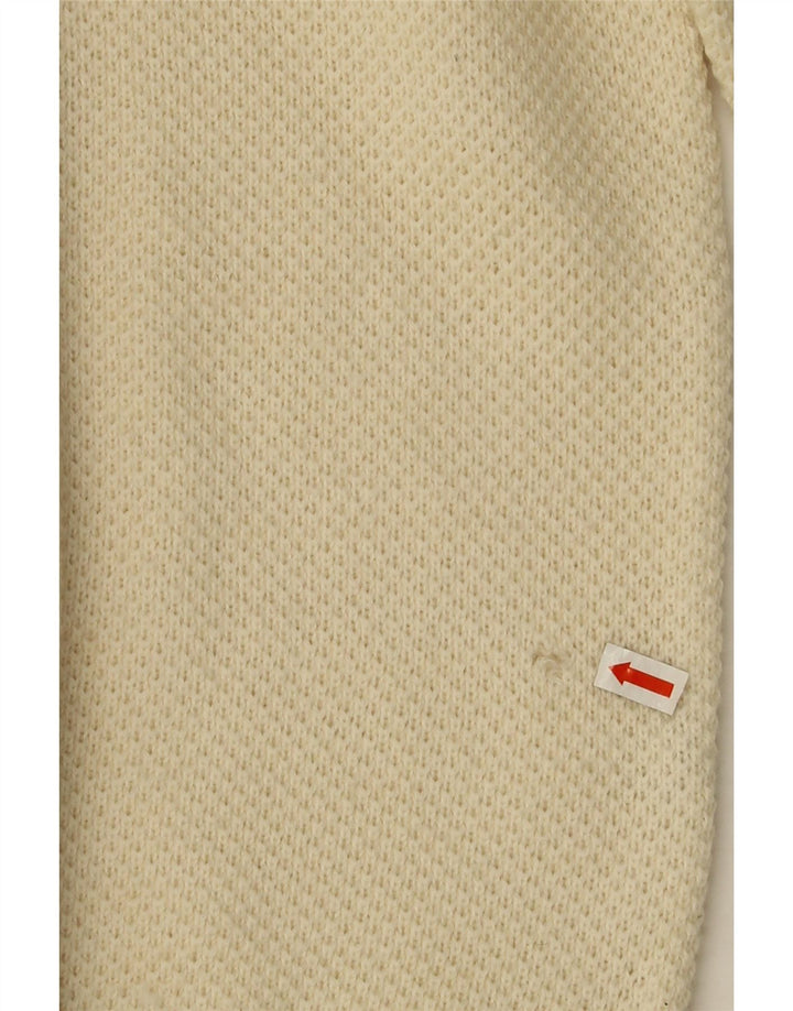 Vintage hombres V-cuello jumper suéter IT 50 medio blanco apagado