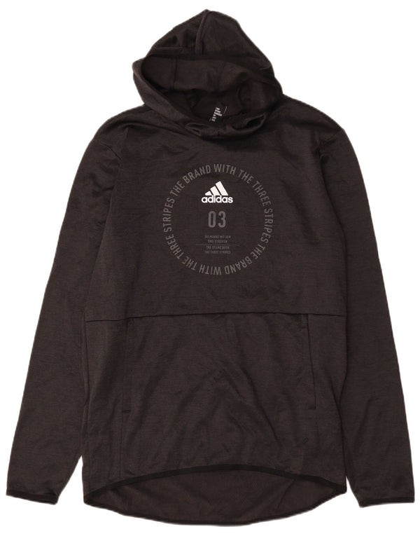Adidas Climawarm Graphic Sudadera con capucha para hombre, tamaño mediano, poliéster negro