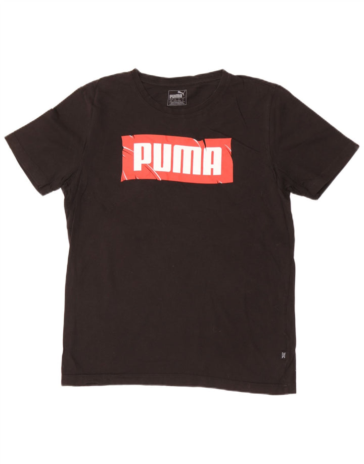 Puma Camiseta gráfica para hombre Top Medium Black Cotton