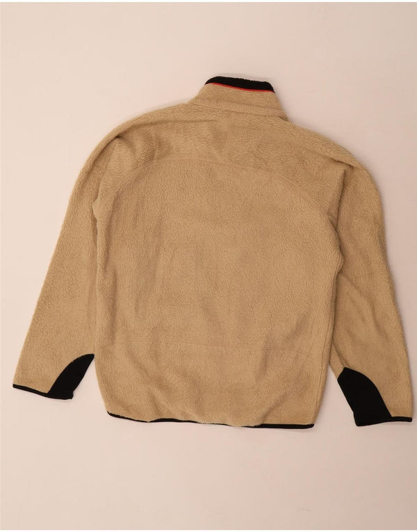 FILA Chaqueta polar holgada para hombre UK 36 Small Beige Colorblock Poliéster