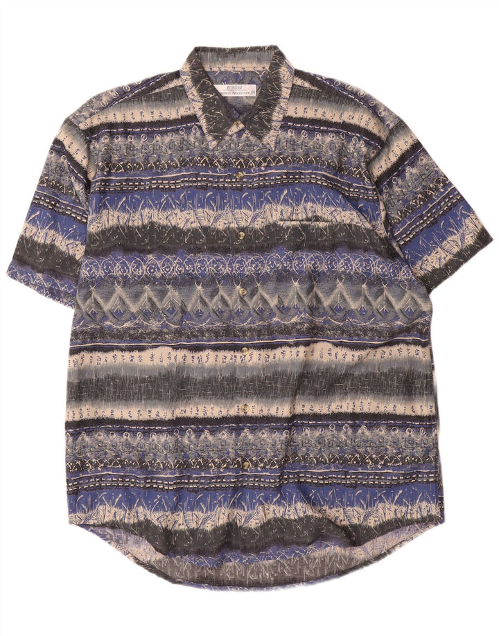 Camisa St. Bernard Hombre Manga Corta Viscosa Rayas Mediana Multicolor