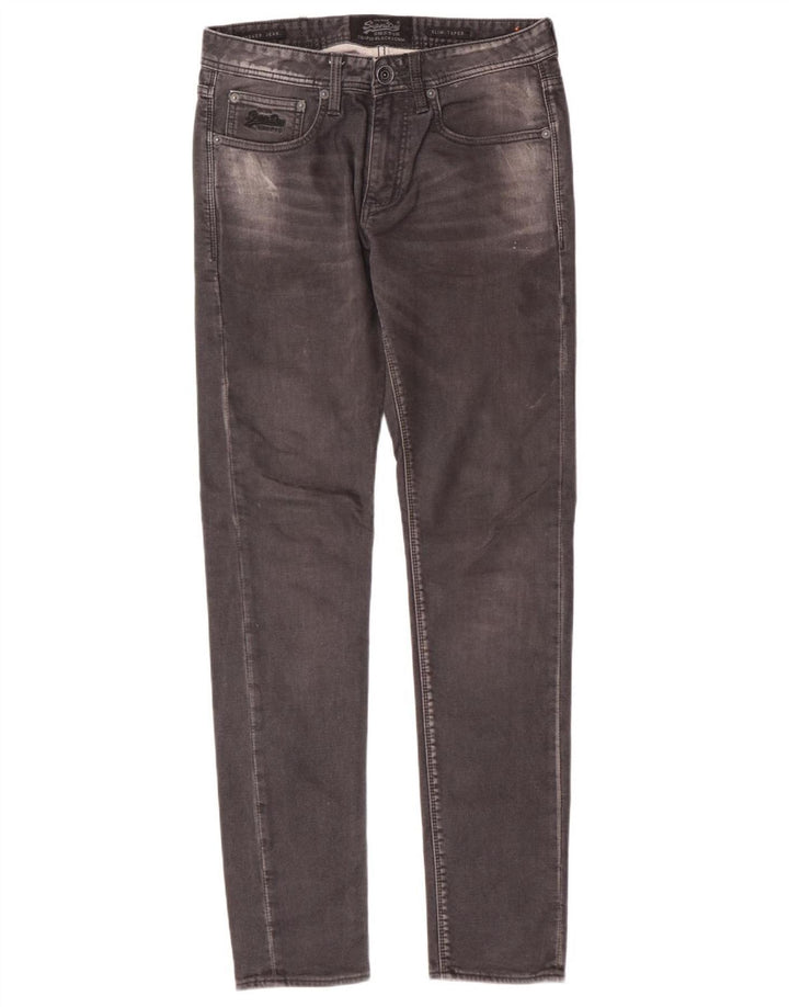 SUPERDRY Vaqueros ajustados y ajustados para hombre W30 L32 Algodón gris