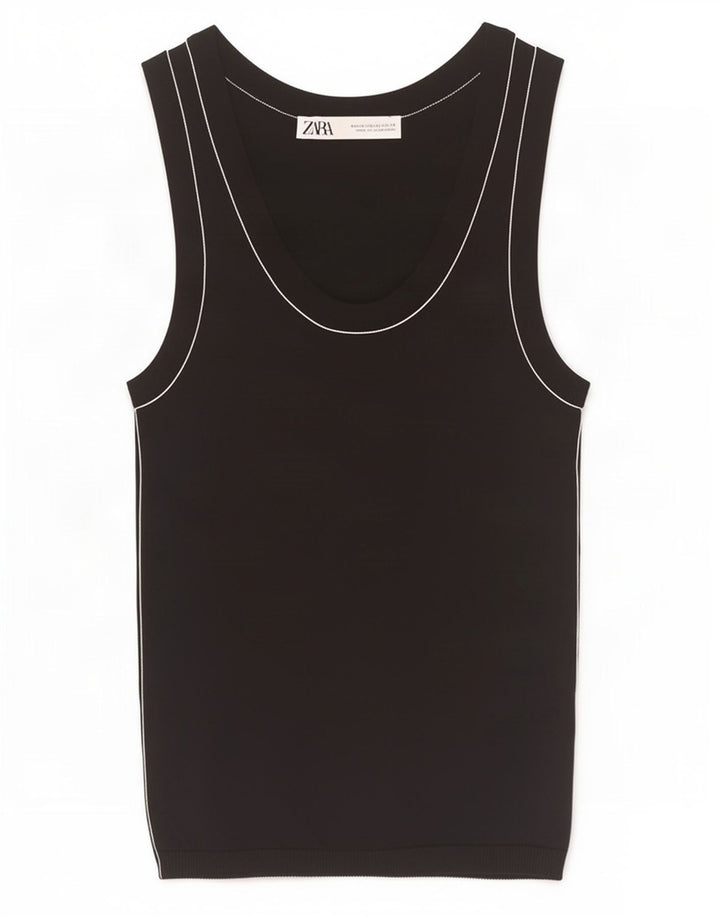 Zara Mujer Chaleco Top UK 4 XS Negro