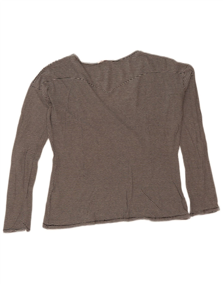 Levi's Top de mujer de manga larga UK 44 Algodón a rayas negro mediano
