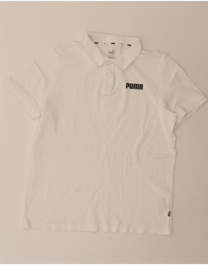 PUMA Polo para hombre grande de algodón blanco