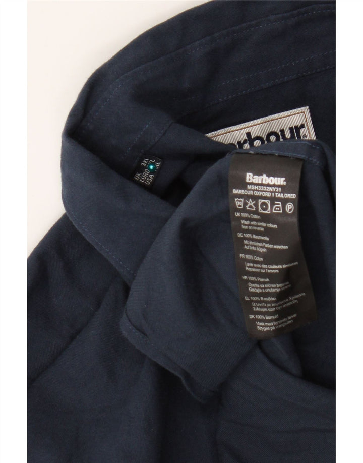 Camisa Barbour Hombre 3XL Algodón Azul Marino
