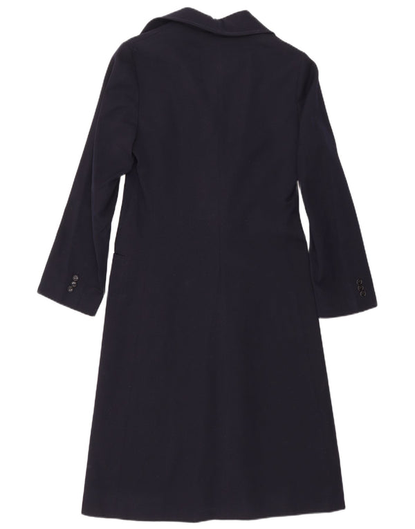 Vintage Womens Open Overcoat UK 8 Small Navy Blue