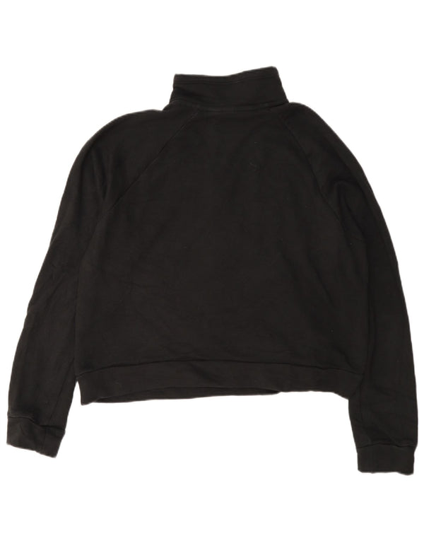 Puma Mujer Crop Graphic Zip Neck Sudadera Jumper UK 14 Medium Negro