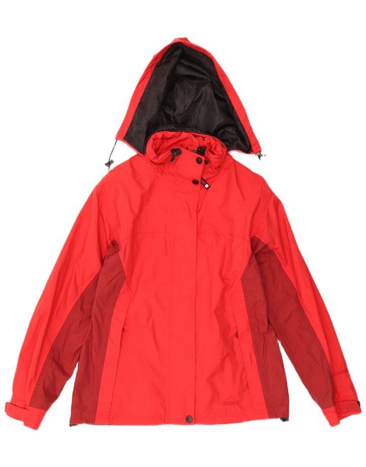 McKinley Chaqueta impermeable con capucha para mujer EU 40 Mediano Rojo Colorblock Poliamida