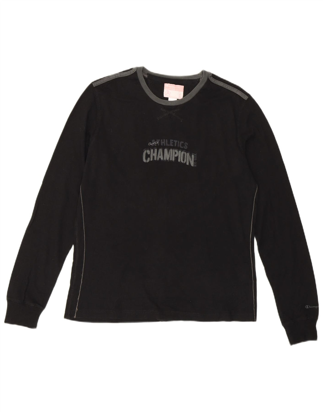CHAMPION Camiseta con gráfico Heritage Fit para mujer UK 40 Grande Algodón negro