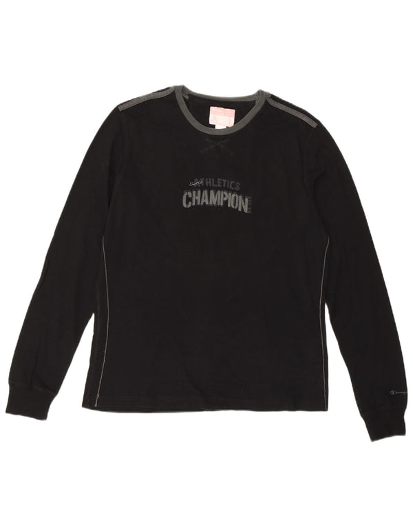 CHAMPION Camiseta con gráfico Heritage Fit para mujer UK 40 Grande Algodón negro