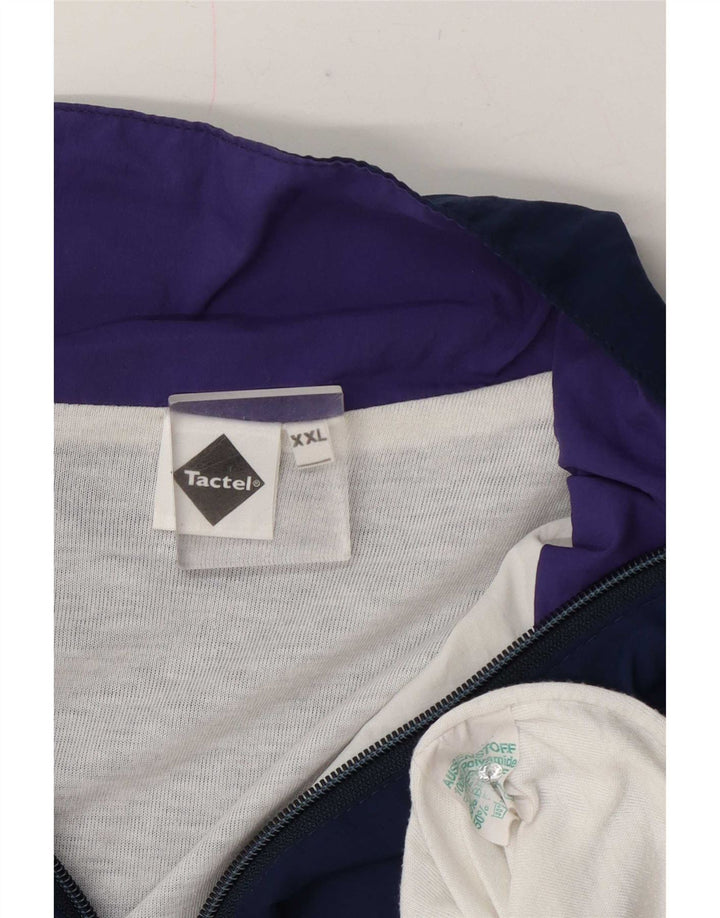 Tactel Hombre Chándal Top Chaqueta 2XL Azul Marino Colorblock Poliamida