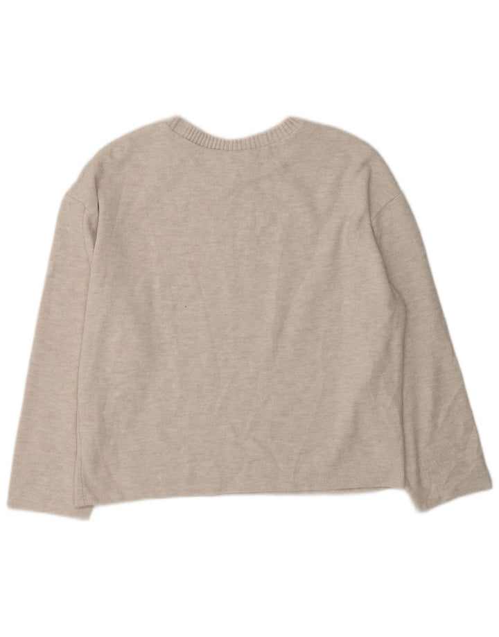 Zara - Jersey con cuello barco para mujer, talla 44, poliéster gris medio