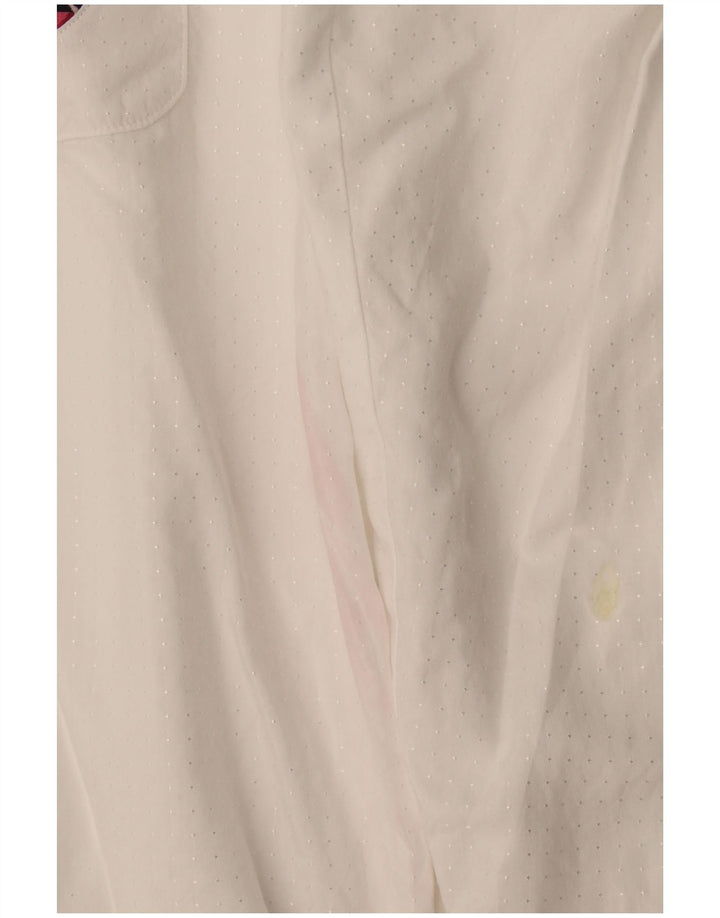 Vintage hombres pullover camisa grande blanco manchado