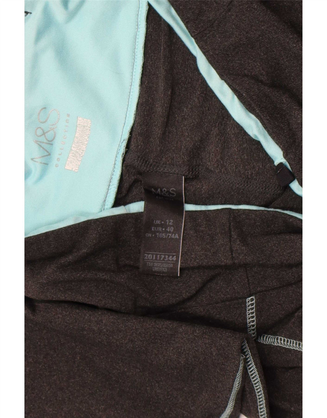 Marks & Spencer Leggings para mujer UK 42 Poliéster con bloques de color gris medio
