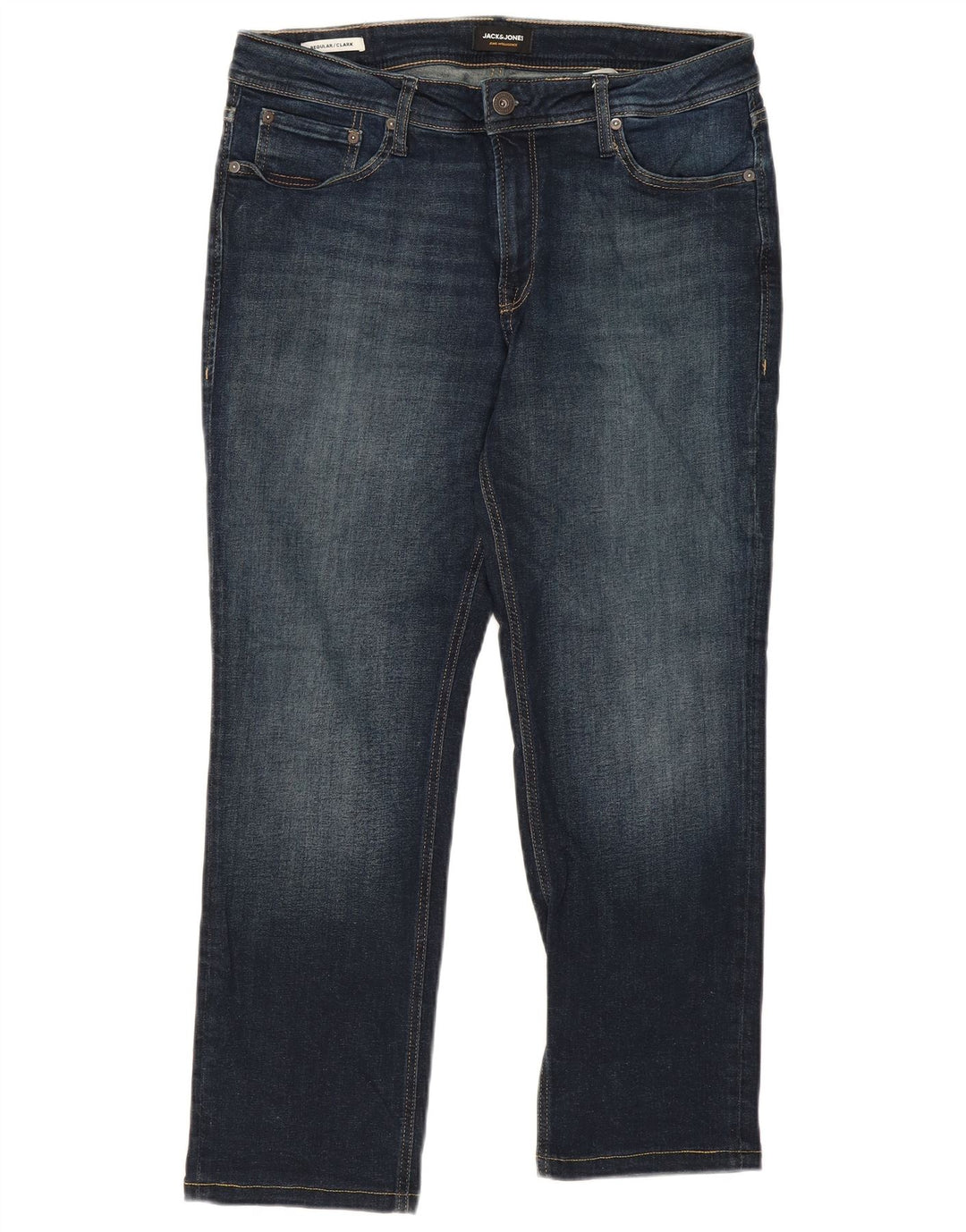 JACK & JONES Vaqueros rectos de corte regular Clark para hombre W34 L27 Algodón azul