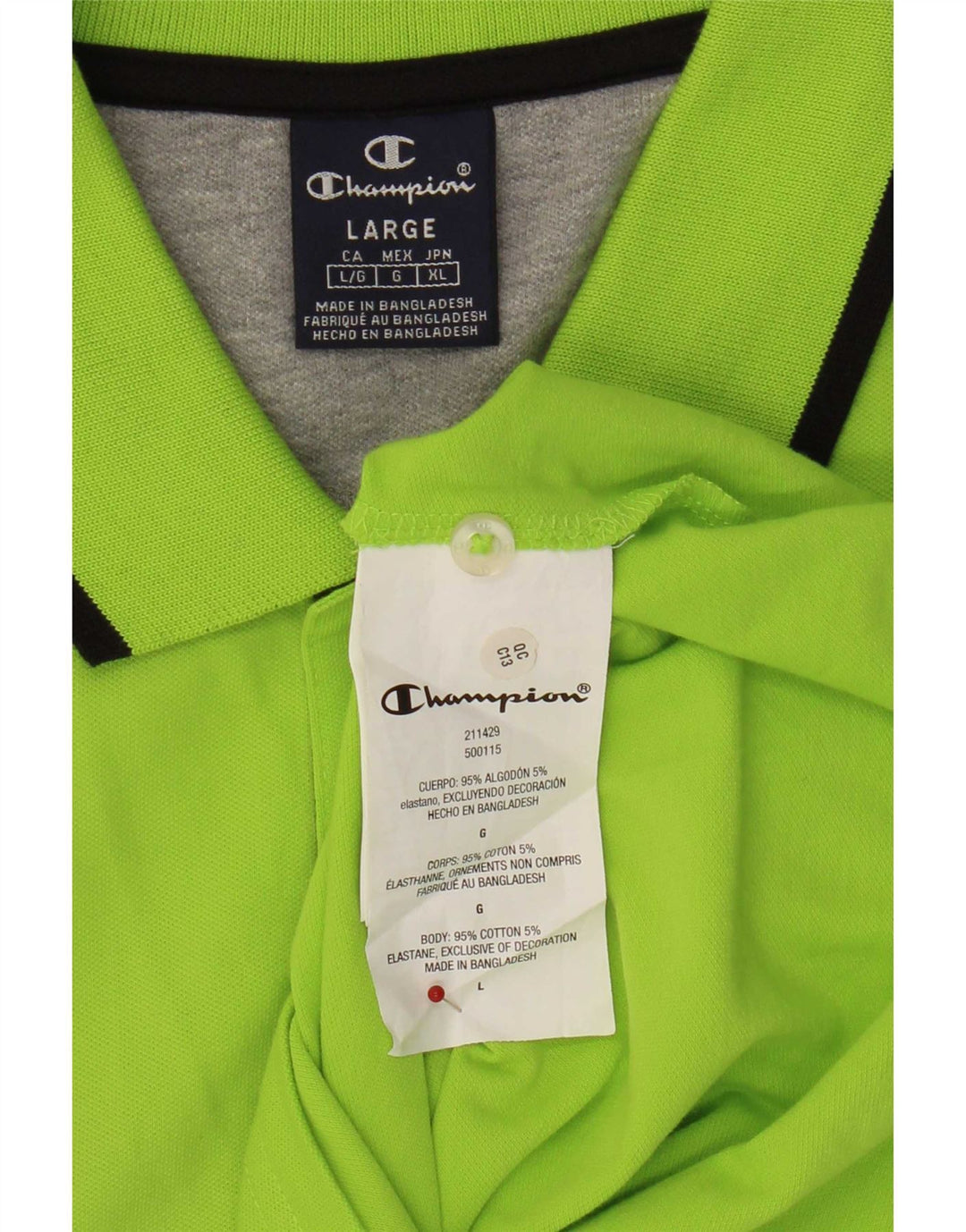 Champion Polo Para Hombre Grande De Algodón Verde